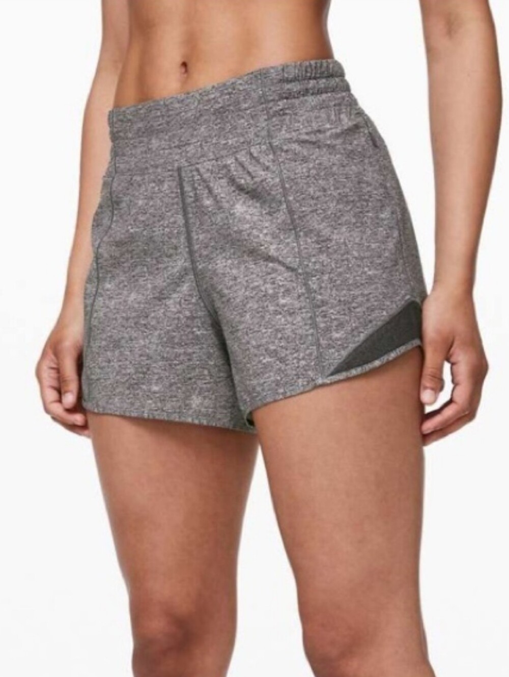 Lululemon Hotty Hot High-Rise Lined Shorts - Heather Gray / Black